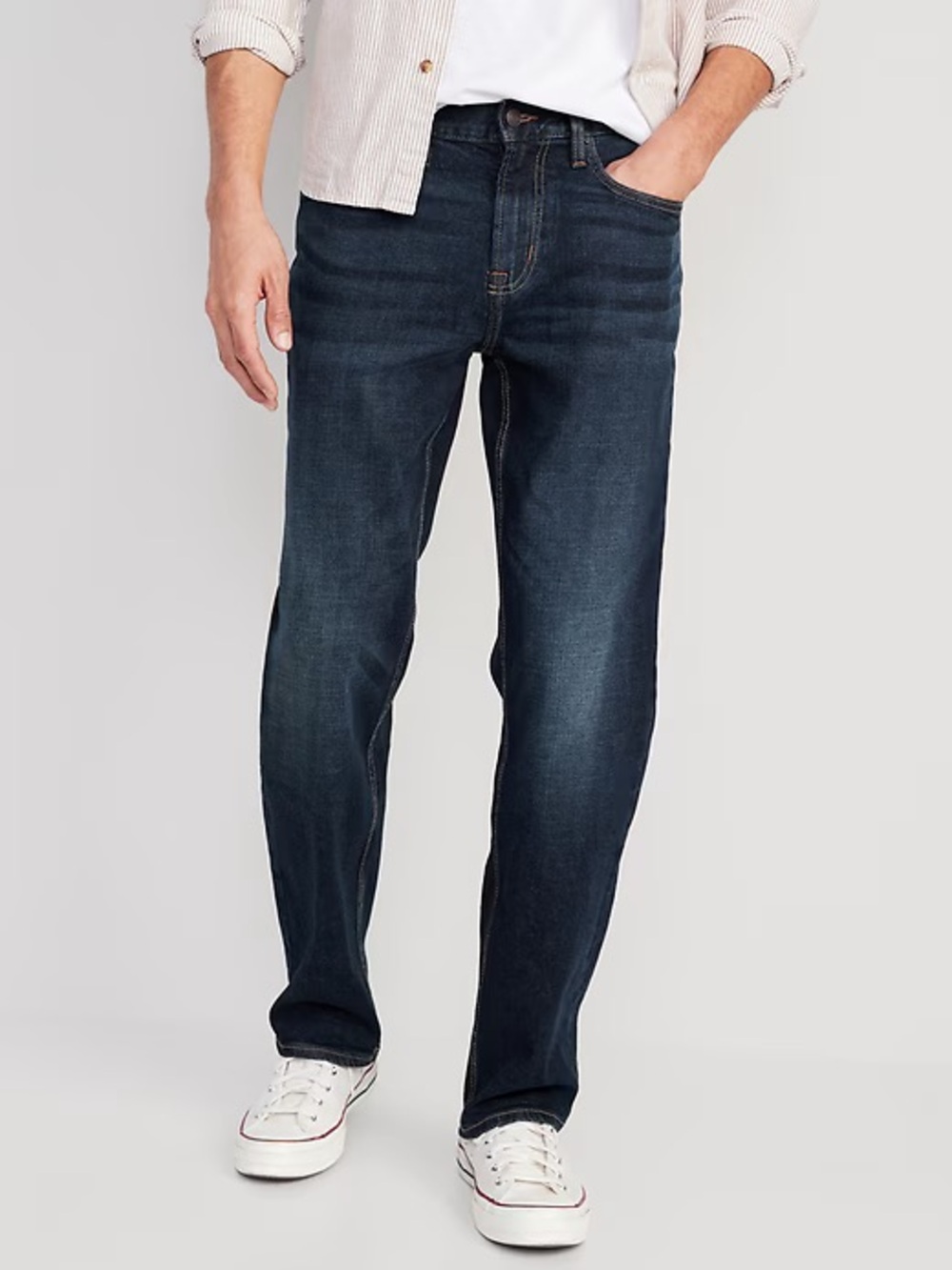 Men’s Loose Built In Flex Dark Wash Relaxed Jeans